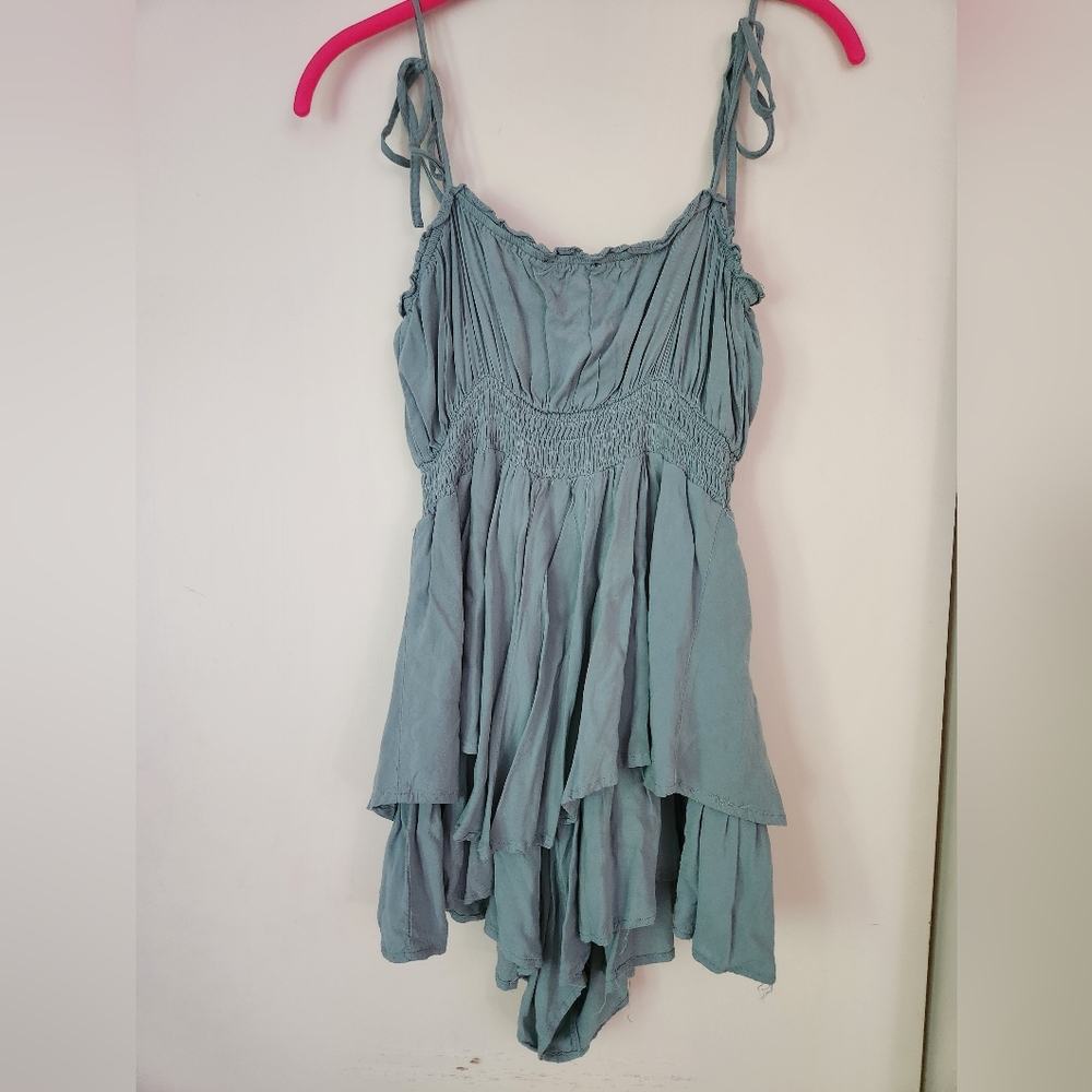 Blue Ruffle Romper - Picture 4 of 6